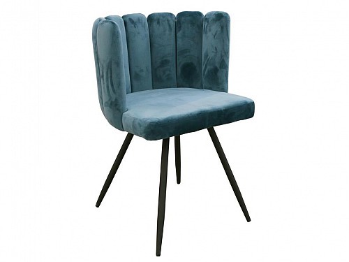Καρέκλα σαλονιού με μοντέρνο σχέδιο σε πετρόλ χρώμα από Βελούδο, 52.5x50.5x80 cm, Armchair