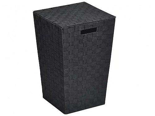 Καλάθι Άπλυτων με Μεταλλικό Σκελετό και Μαύρο Πλαστικό Πλαίσιο, 33x33x53 cm