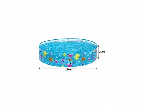 Bestway Παιδική πισίνα φουσκωτή, στρογγυλή για εξωτερικό χώρο, 122x122x25 cm, 55028