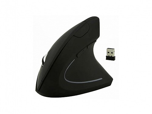 Ασύρματο εργονομικό ποντίκι, κάθετο, σε μαύρο χρώμα, 12.3x6.2x7.5 cm