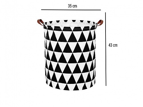 Πτυσσόμενο καλάθι απλύτων, καλάθι αποθήκευσης με χερούλια σε σχέδιο τρίγωνα, 35x35x43 cm