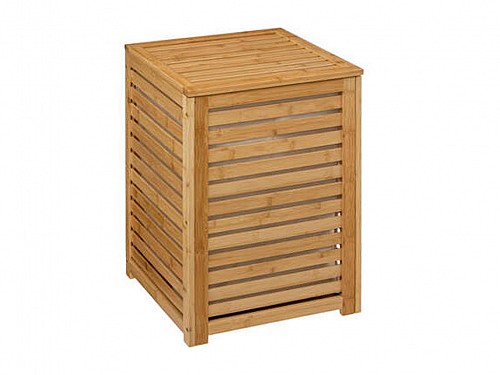Έπιπλο Καλάθι Απλύτων Χωρητικότητας 65lt από ξύλο Bamboo, 40.3x40.3x60 cm, Laundry basket