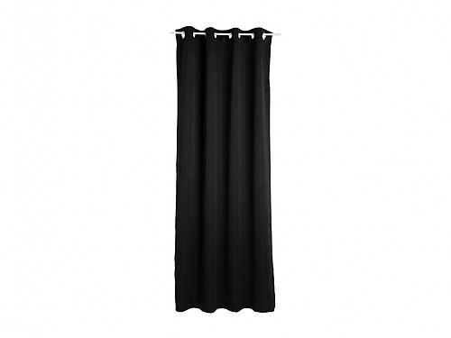 Κουρτίνα Black Out με τρουκς σε μαύρο χρώμα από πολυεστέρα, 140x260 cm