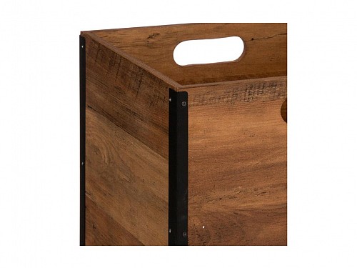Κουτί αποθήκευσης ξύλινο με λαβές, σε καφέ χρώμα, 31x31x31 cm