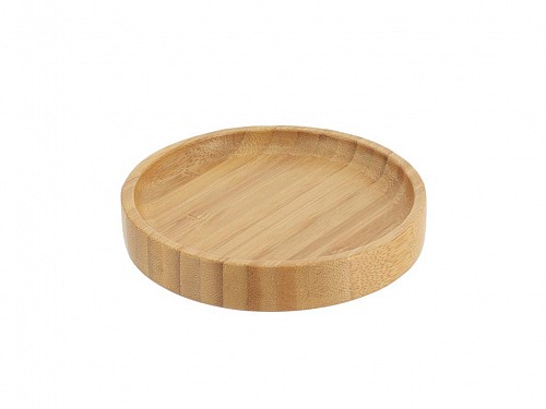 Bamboo Wooden Bathroom Soap Dish round, dimensions 11.5x11.5x2.5 cm